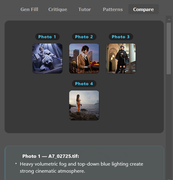 dynamic photo compare UI