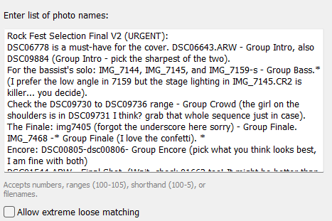 SnapSelect parsing UI